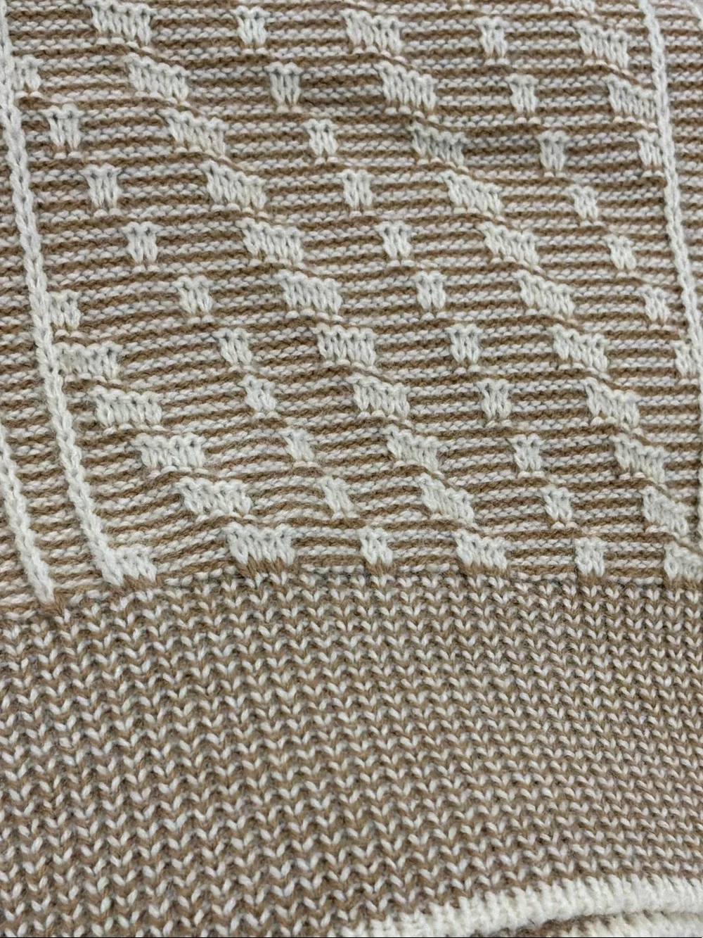 Christian Dior Beige Cream Textured Knit Crewneck Sweater XL Vintage Rare